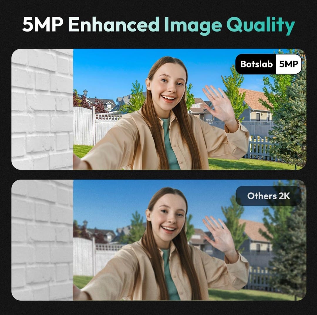 BOTSLAB 5MP Wireless Video Doorbell Camera