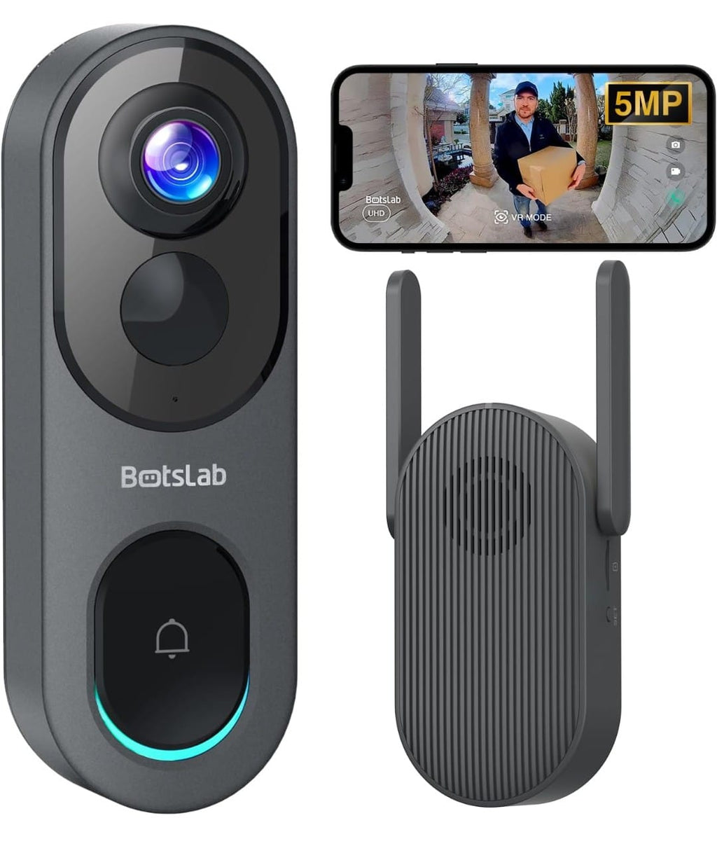 BOTSLAB 5MP Wireless Video Doorbell Camera